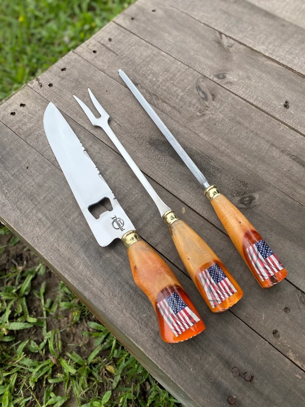KIT FACA ABRIDOR CHURRASCO 3 PEÇAS
