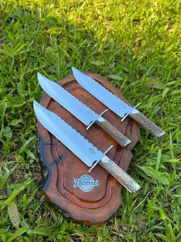 FACA BOWIE POLIDA C/ GUARDA INOX CERVO